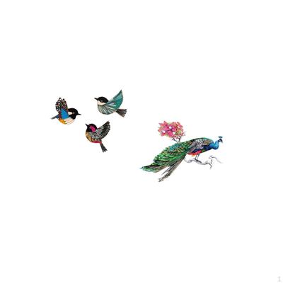 Wooden Bird Wall Art And Retro Decorative PVC Sticker for Garden Study Room Kitchen Sofa