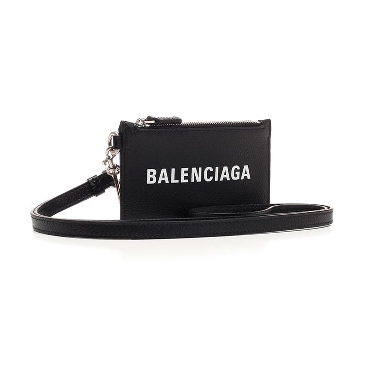 Balenciaga Logo Buchstaben Kartenhalter Münzbörse Geldbörse Damen Geldbörsen Schwarz 5945481IZI3-1090