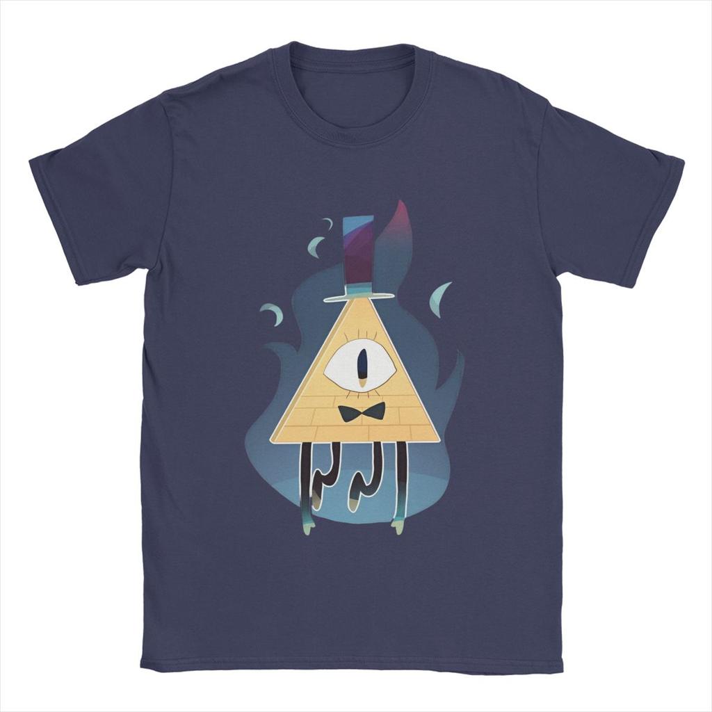 Gravitys Bill Cipher Men's T Shirts Falls Vintage Tee Shirt Short Sleeve O Neck T-Shirt Pure Cotton Summer Merch