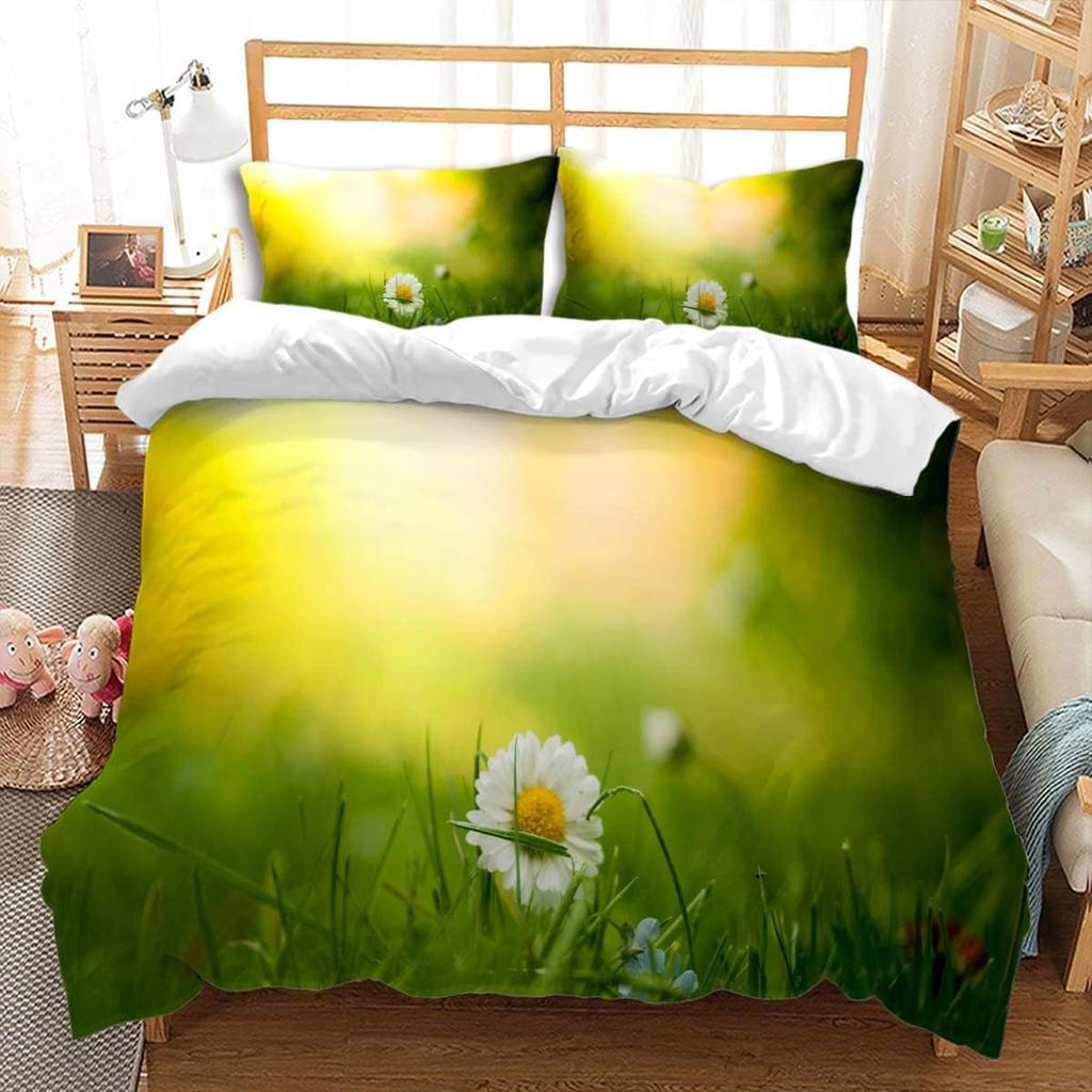 3D Printed Elephant Duvet Cover Queen King Size Elephant Snow Mountain Pattern Bedding Natural Green Grassland 3 Piece Set