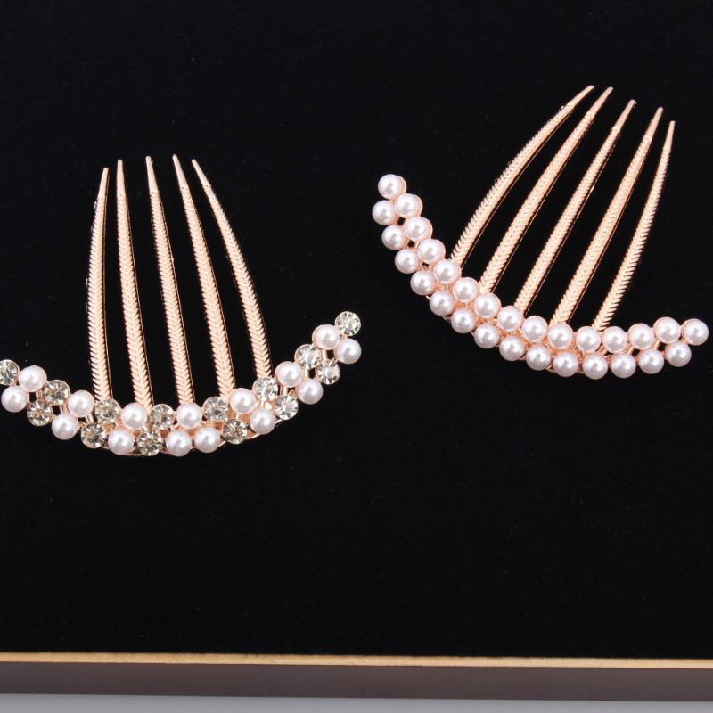 Pearl Alloy Comb Hairpin Hairpin Simple Hair Comb Temperament Hair Flower Hairpin Female Ball Head Hairpin Hair Accessories