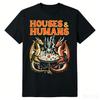 Unisexs Fun DungeonsDragons Inspired Tshirt  HouseHuUnisexs RPG Parody Game Player Top with Dragon and Wizard Battle Design