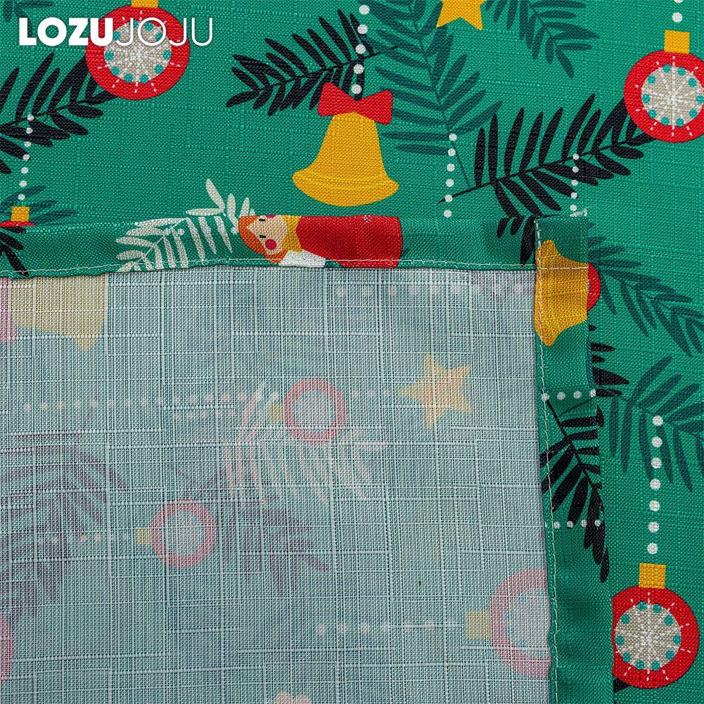 1PC LOZUJOJU Christmas Style Semi Blackout Curtains Cartoon Pattern Printed Curtains for Living Room Bedroom Balcony Window Home Decor