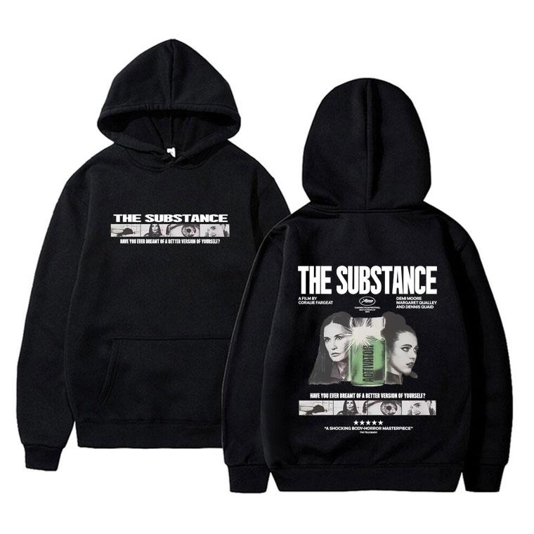 Horror Movie The Substance Graphic Print Hoodie Men Women Fashion Trend Streetwear Male Casual Fleece Polyester Oversized Hoodies