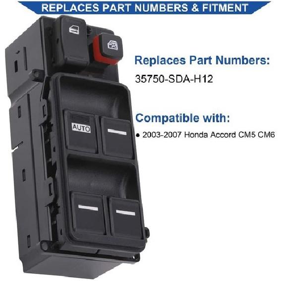 Master Window Switch Controller Button For Honda Accord 2003 2004 2005 2006 2007
