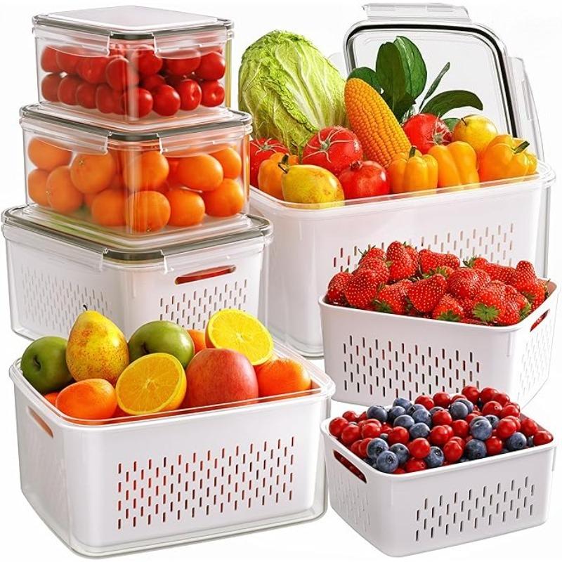 6 Sealed Food Storage Containers - Suitable for Microwave Ovens and Refrigerators