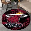 Miami Heat Basketball Kunst Runder Teppich für Wohnzimmer, Schlafzimmer, Spielzimmer, Stuhlunterlage, Teppich, Kreis Teppich, Große Größe Fan Weihnachtsgeschenk