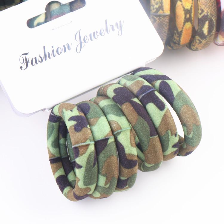 6Pcs/Set High Elasticity Printed Scrunchie Women Girls Children Elastic Hair Rubber Bands Accessories Tie Hair Rope Ring Holder