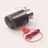 Furulu Universal Carbon Fiber Style Car Exhaust Muffler Pipe Tip LED Light Exhau