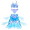 26-jähriger Meerjungfrauen-Ozeanblau-Netz-Badeanzug-Set Mädchen Prinzessin Strand-Bikini Badeanzug CX68