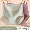 Big Size Ladies Spring and Autumn Pure Cotton High Waist Belly Without A Mark Wrapped Hip Middle Aged Briefs