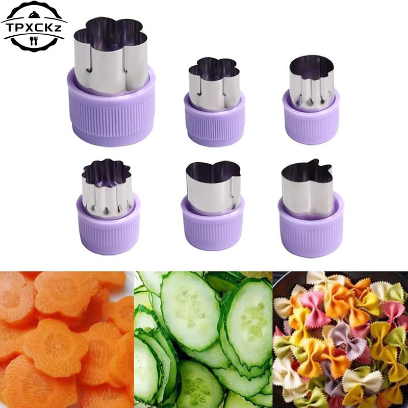 1pc Vegetables Cutter Star Heart Shape Plastic Handle Portable Cook Tools Stainless Steel Fruit Cutting Die Kitchen Gadgets