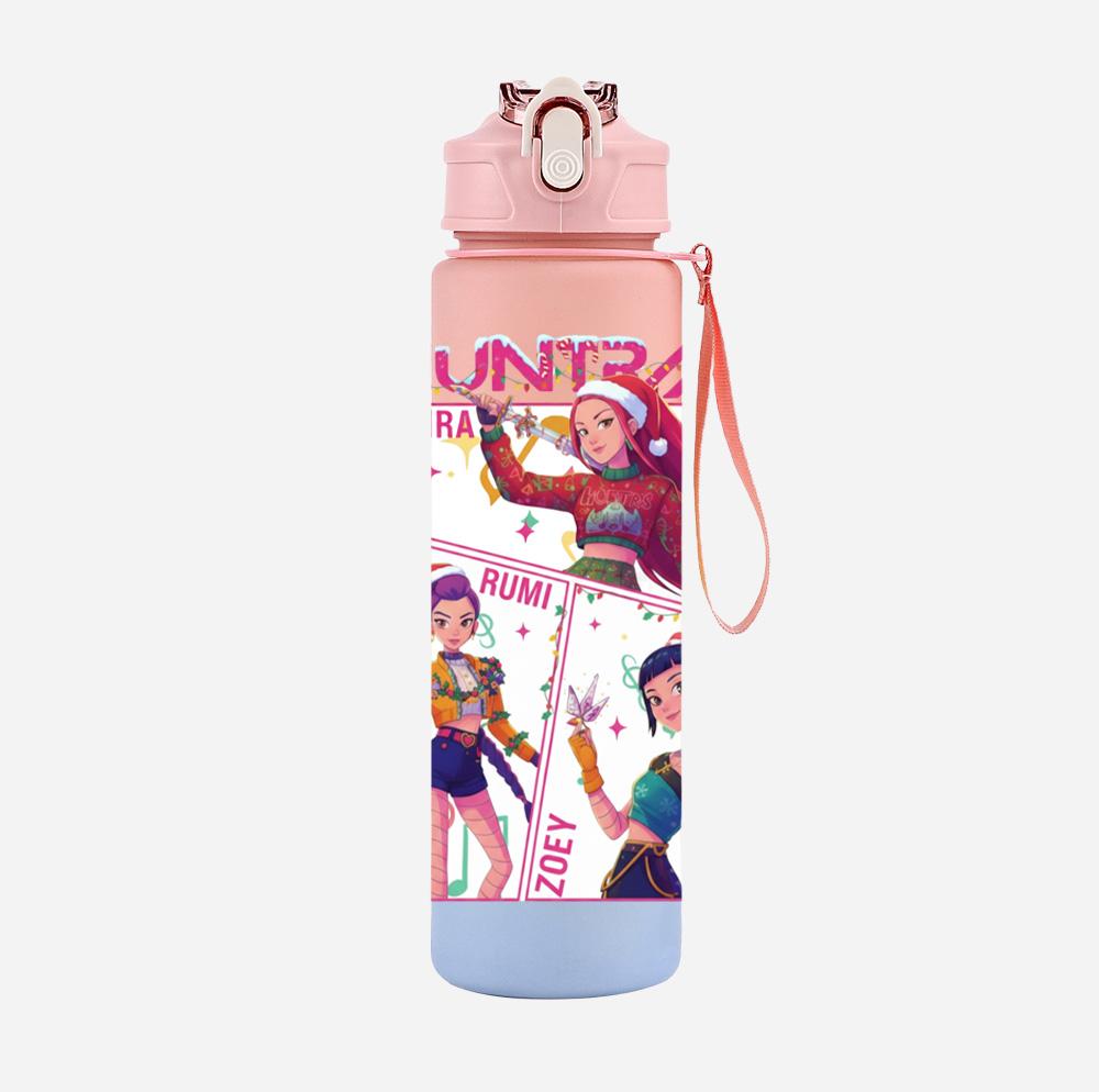 Bottiglia d'Acqua K-Pop Cacciatori di Demoni Stampata per Natale da 750 ml Tazza Grande Capacità Tazza da Acqua Portatile per Bambini Sport all'Aperto Regalo per Bambino