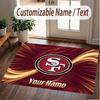 Custom Rug San Francisco 49ers Pattern Print Name Text Soft Non‑Slip Floor Carpet for Home Indoor Decoration
