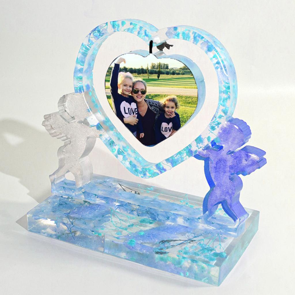 Capture Memories Cupids Heart Photo Frame Silicone Mold DIY Craft Epoxy Resin Casting Molds Home Office Ornaments