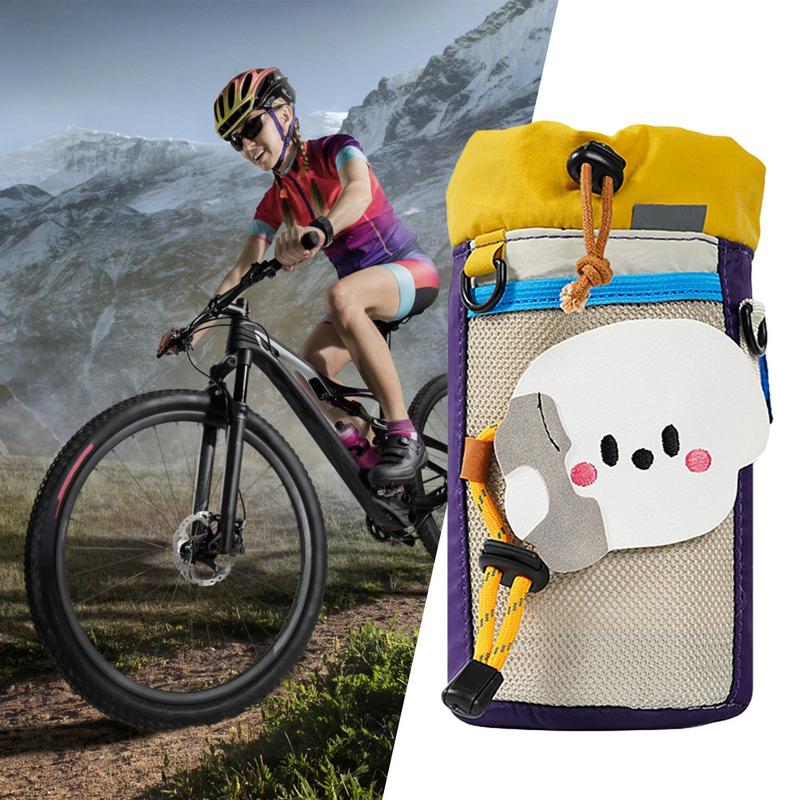 Bike Water Holder Insulated Handlebar Bag Waterproof Insulated Bottle Pouch Bag For Mountain Road Bike Scooter Wheelchair