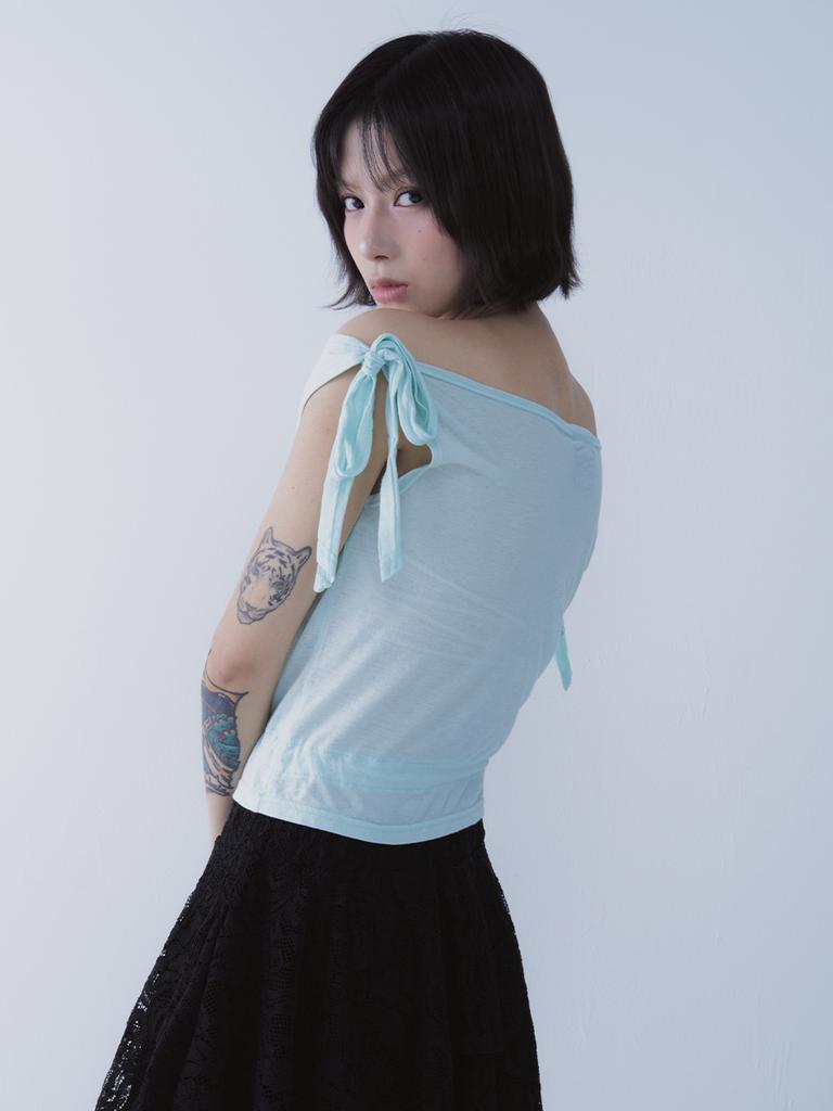 SETSETSET Rabbit Shirring T-Shirt Mint