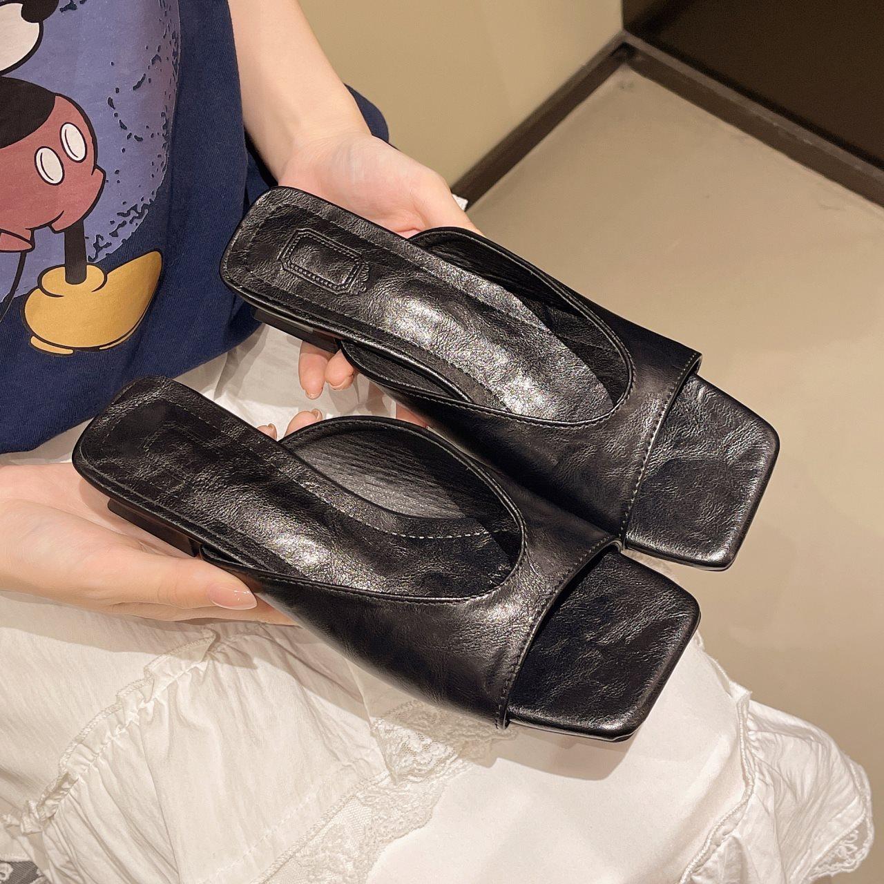 

Open toe belt fashion 2025 versatile outer wear simple cool slippers heightening new cool slippers women s summer slope heel 42 чёрный