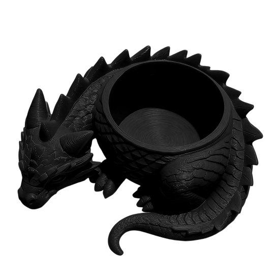 DYS 3D Printed Lying Dragon Flowerpot for Small Green Plants, Decorative Succulents Pot Ornament, Dark Style Figurine Home Office Desktop