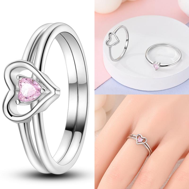 Popular Glow In The Dark Rings For Women 925 Silver Star Moon Sun Rings Sparkling Cubic Zircon Exquisite Jewelry Gifts