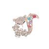 Pin Brooch Temperament Graceful Women 'S Stylish Wedding Wear Creative Fox Shape Rhinestone Inlaid BroochElegant Jewelry