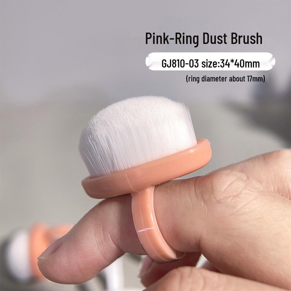 

Ring-Style Manicure Brush: Soft Bristle Nail Dust Sweeper with Finger Clip