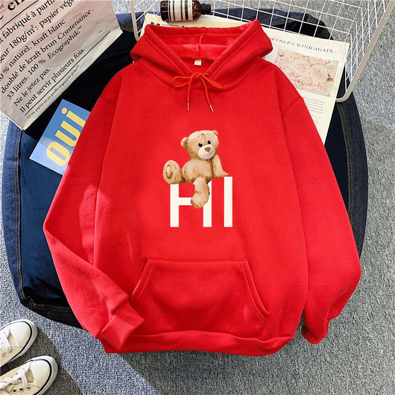 

Женская модная толстовка с капюшоном плюс бархат - корейский стиль, свободный крой, средней длины, с длинным рукавом, осенне-зимняя мода Small красный