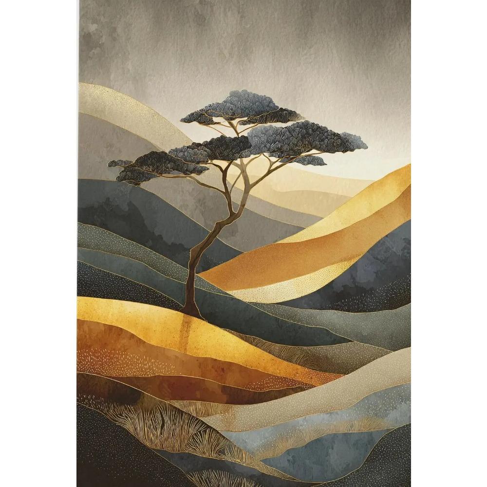 Minimal Zen Coastal Tree Koi Fish Sakura Posters Blue Wave Crane Modern Prints Canvas Painting Wall Art Picture Home Room Decor