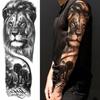 1 Foglio Tatuaggi Temporanei Finti Manica Lunga Per Donne Uomini Leone Tigre Fiore Lupo Maori Tatuaggio Adesivo Braccio Gamba Trasferimento ad Acqua Fai da Te