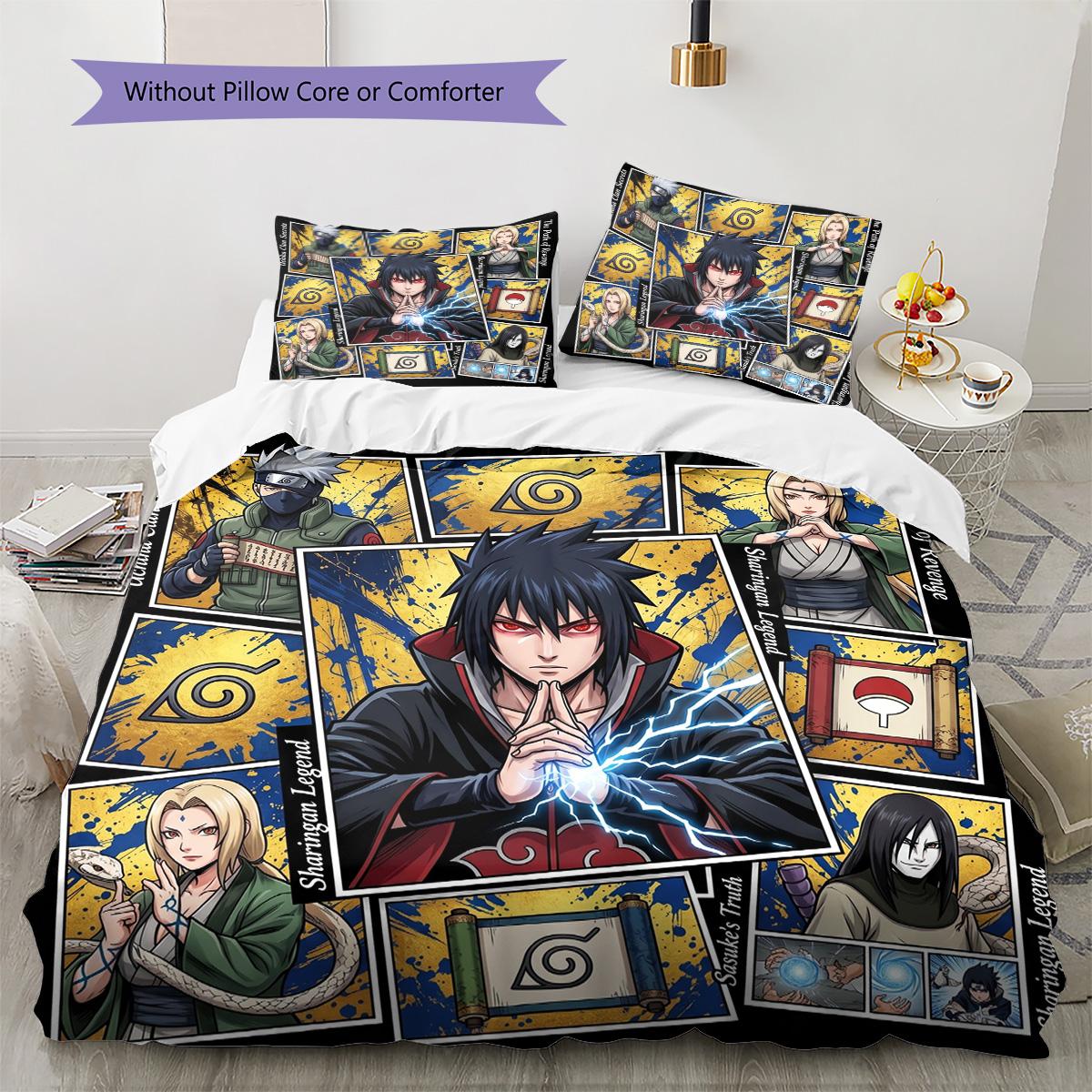 

Naruto Pillowcase & Duvet Cover Set for Home Decor Birthday Gift (1 * duvet cover + 2 * pillowcase, without core) 135x200cm