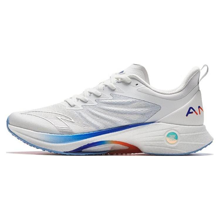 New Anta MACH 3.0 Slip Resistant Low Top Running Shoes Men's White Blue 112335583-1