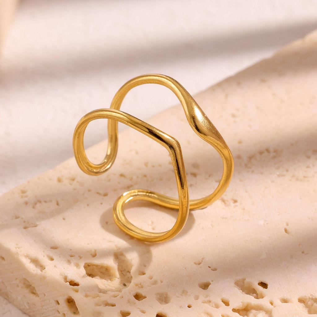 Elegant Women's Titanium Steel Open Ring - Non-fading, Luxury Style