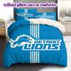 Detroit Lions rugby Pattern Bedding,Quilt Set Quilt Cover Pillowcase Home Birthday Gift (1*duvet cover+2*pillowcase,without core)