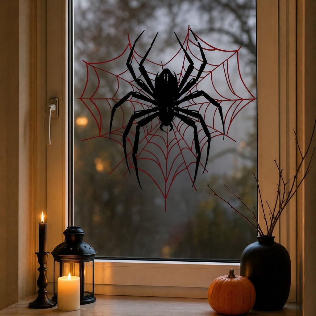Halloween Black Window Clings, No Adhesive Removable Static Decals for and Living Room Glass Decor