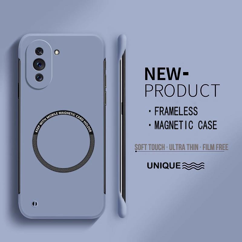 Ultra Thin Hard PC Magnetic Frameless Phone Case For Magsafe Huawei Nova 12 11 10 9 SE 8 Pro Matte Color Solid Cover