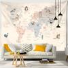 Cartoon Animals Distribution Map Tapestry Wall Hanging Simple Style Cute Hippie Children Kawaii Room Home Decor