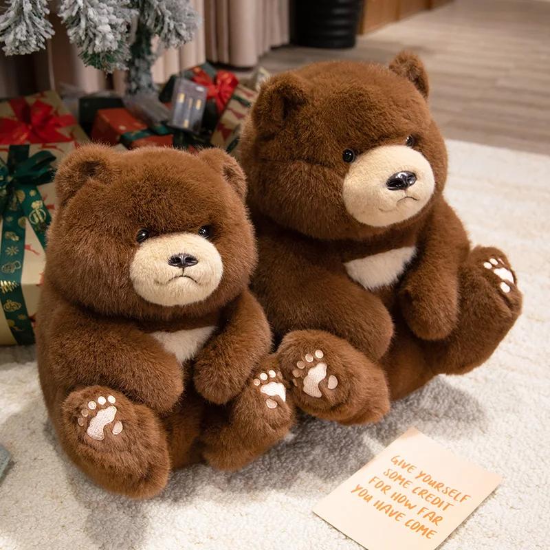 Fluffy Chubby Brown / White Bear Plush Doll Stuffed Cartoon Bear Toys For Children Nice Birthday Gift For Friends Sleep Mate