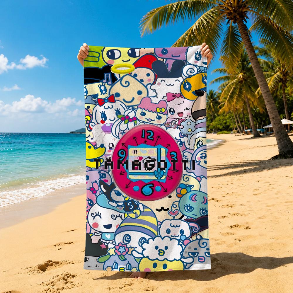 Toy Tamagotchi Towel Towel Soft Pool Gift For Travel Gym Shower Cool Camping Quick Dry Sports  Large Beach Towel
