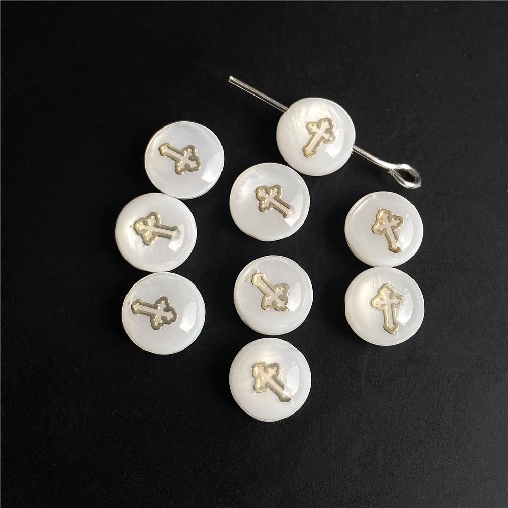 Shell Bronzing Moon Star Hearts Bead Charm Round White Freshwater Pearl of Shell Bead for Jewelry Making Diy Necklace Accessory