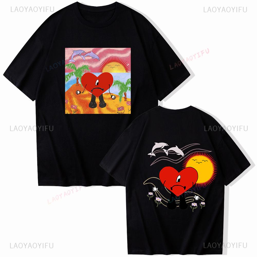 Bad Bunny Music Album Printed Tshirt Summer Style Harajuku Hip Hop Casual Fahsion Couple Clothes Streetwear Hipster Loose Tees