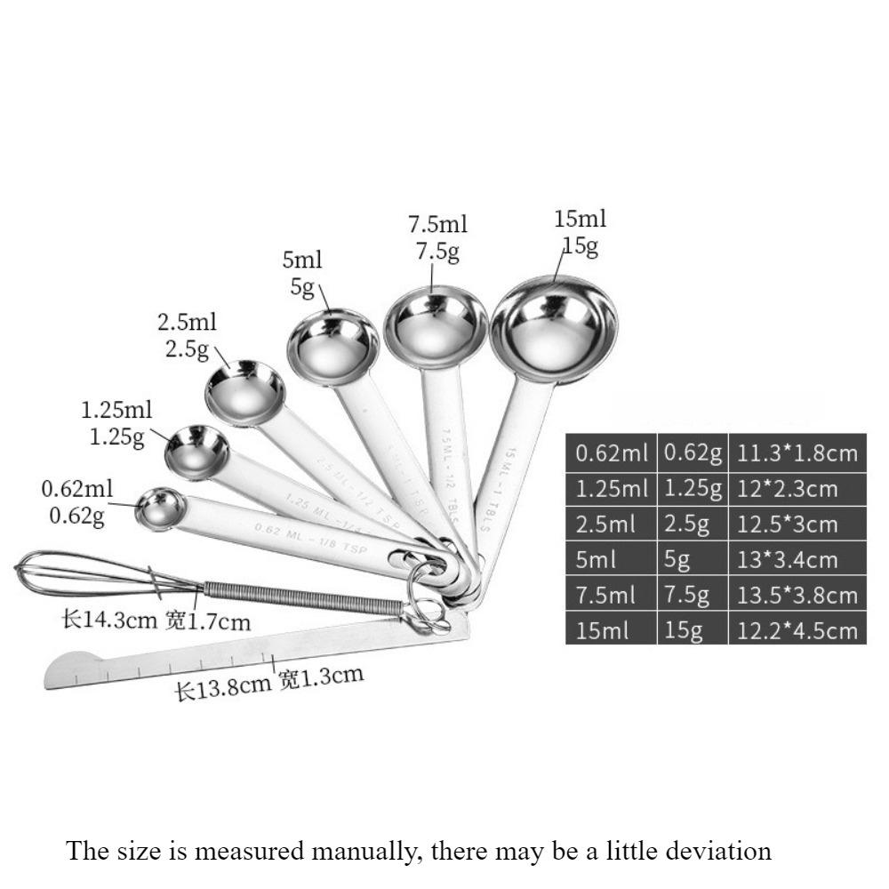 6/7PiecesFood GradeStainless Steel Measuring Spoon Set Multipurpose Coffee Powder Seasoning Measuring Spoon Kitchen Baking Tools