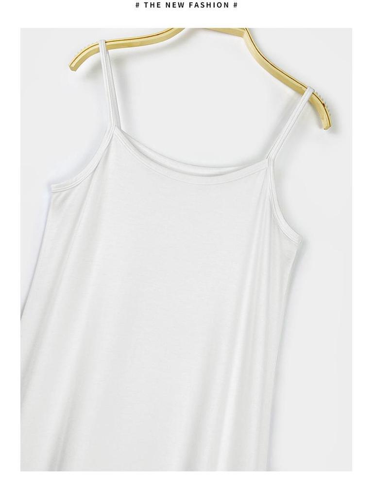 Women's Modal Sleeveless Vest Skirt: Spring/Summer Casual Dress with Inner Petticoat