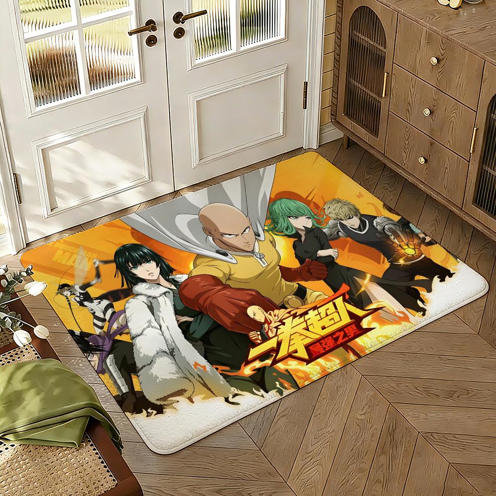 Anime One-Punch Man High End Quality Absorbent Non-Slip Floor Mat Flannel Rug Bedroom Living Room Door Mat Home Decor