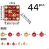 44 Count Christmas Baubles Ornaments for Tree Decoration Set Seasonal Celebrations