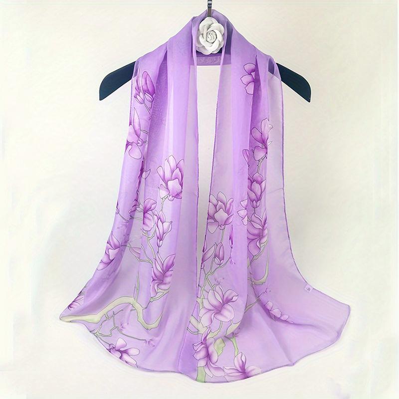 Fashion Printed Floral Chiffon Hijab Scarf Women Pareo Lady Bandanas Beach Towels Summer Muslim Veil Wrap Female Foulard