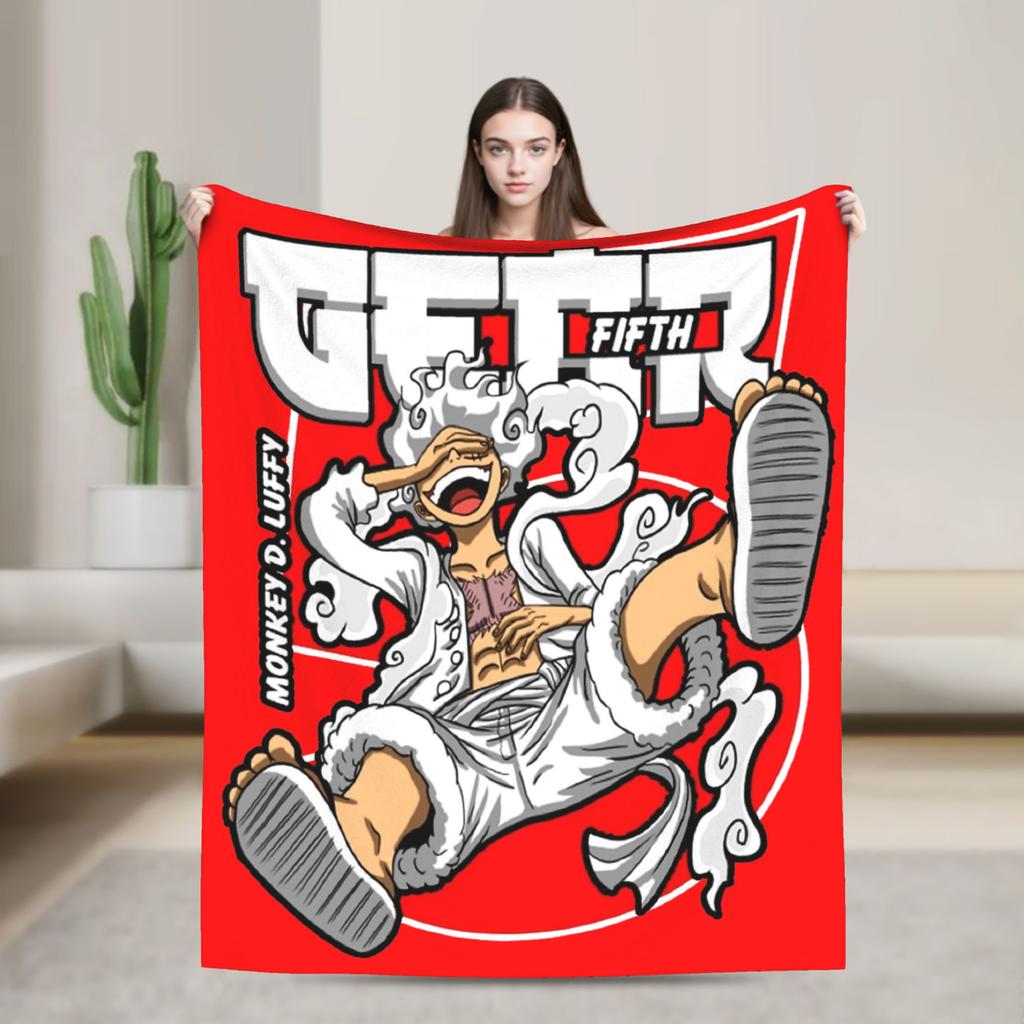 Katakuri Figure Flannel Blankets Monkey D Luffy Awesome Throw Blankets for Bed Sofa Couch 125*100cm Bedspread