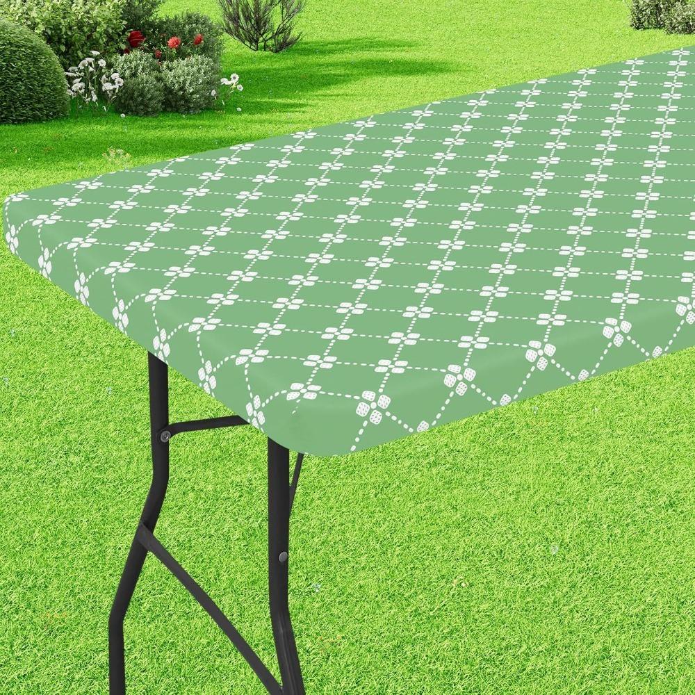 Waterproof Elastic Rectangle Picnic Table Cloth Elastic Edge Table Cover Folding Table 29.53x47.24in