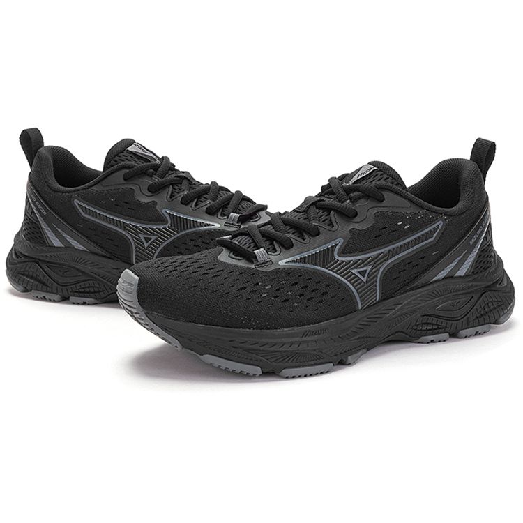 Mizuno Cushioning Breathable Durable Low-Top Running Shoes Unisex Sneaker Black D1GH223601