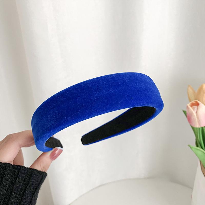 3CM Autumn Winter Soft Velvet Cloth Sponge Padded Hairband for Women Girls Casual Shopping Face WashingDress Up Hair Accessories