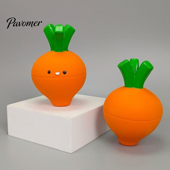 Durable Rubber Puppy Toys Carrot Shape Squeaky Dog Toy, Latex Interactive Pet Safe Teething for Puppies Elastic Chew Toy Small Dogs Boredom Relief And